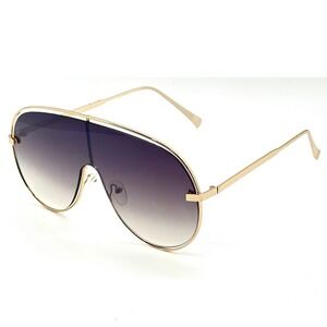 Aviator Sunglasses Gold Frame‎ Shield Visor Fashion Sun Glasses Trendy UV400 New
